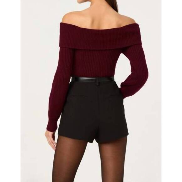 NEW ASTR tilde sweater in wine - Picture 3 of 4